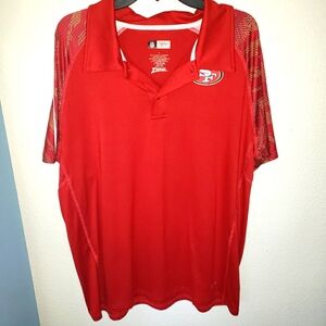 Zubaz Men’s San Francisco 49ERS Elevated Field Polo Viper Print Scarlet Xl